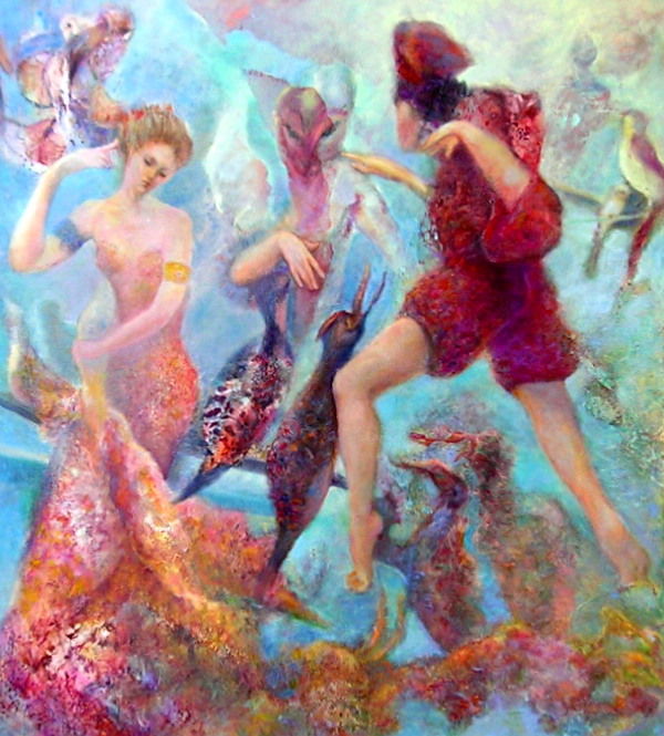 Painting titled "Fantasy" by Sylva Zalmanson, Original Artwork, Acrylic