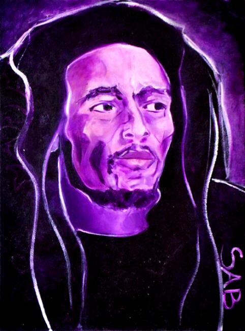 Pintura intitulada "Bob Marley" por Sylvia Adjabroux, Obras de arte originais, Óleo