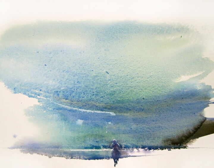 Peinture intitulée "Dans la plaine" par Sylvia Baldeva, Œuvre d'art originale, Aquarelle