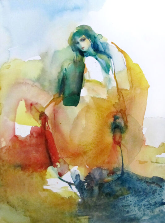 Painting titled "Apparat" by Sylvia Baldeva, Original Artwork, Watercolor