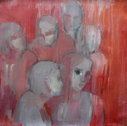 Painting titled "Conscience" by Sylvia Baldeva, Original Artwork, Oil Mounted on Wood Stretcher frame