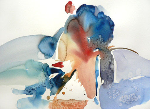 Peinture intitulée "Voyageur" par Sylvia Baldeva, Œuvre d'art originale, Aquarelle