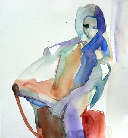 Painting titled "Repos" by Sylvia Baldeva, Original Artwork, Watercolor