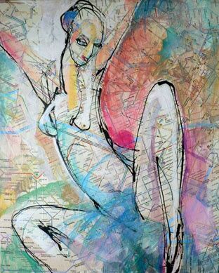 Malerei mit dem Titel "Libre" von Sylvia Baldeva, Original-Kunstwerk, Acryl