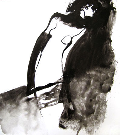 「S'élever」というタイトルの描画 Sylvia Baldevaによって, オリジナルのアートワーク, インク
