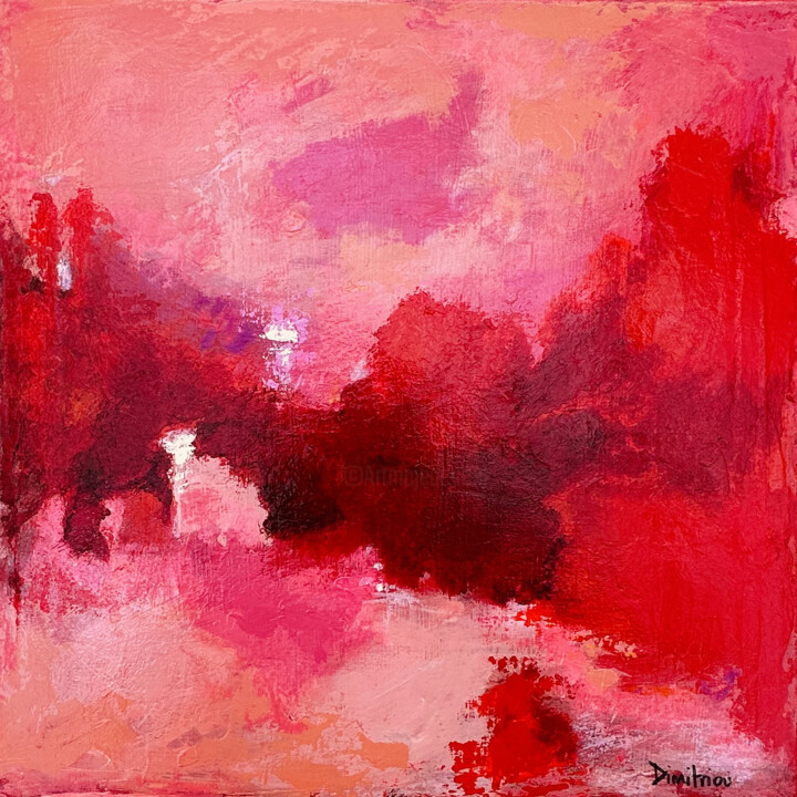 Peinture intitulée "Pretty pink" par Sylvia Dimitriou, Œuvre d'art originale, Acrylique Monté sur Châssis en bois