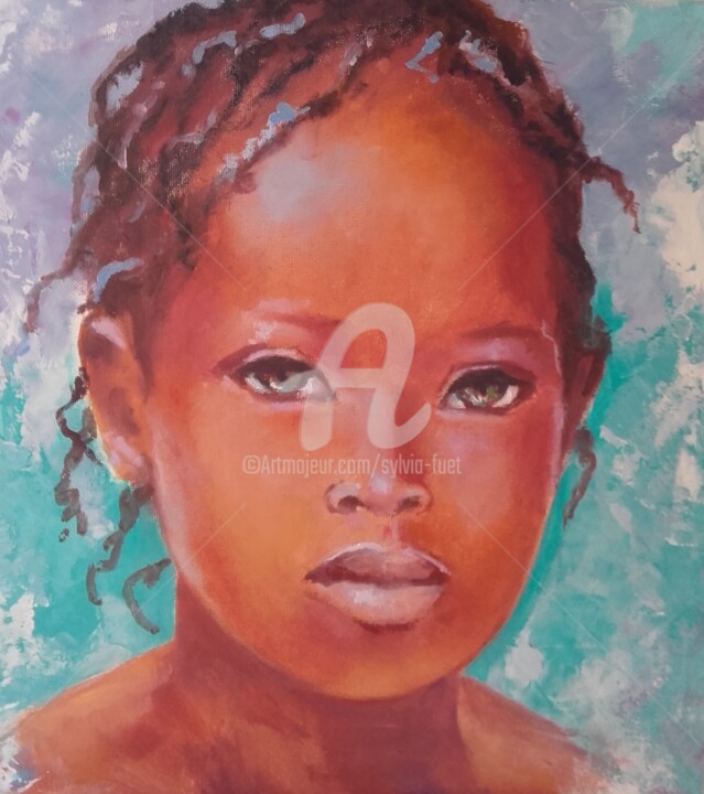 Painting titled "PETITE AFRIQUE" by Sylvia Fuet, Original Artwork, Oil