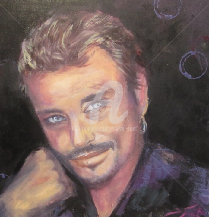 Painting titled "JOHNNY" by Sylvia Fuet, Original Artwork, Oil