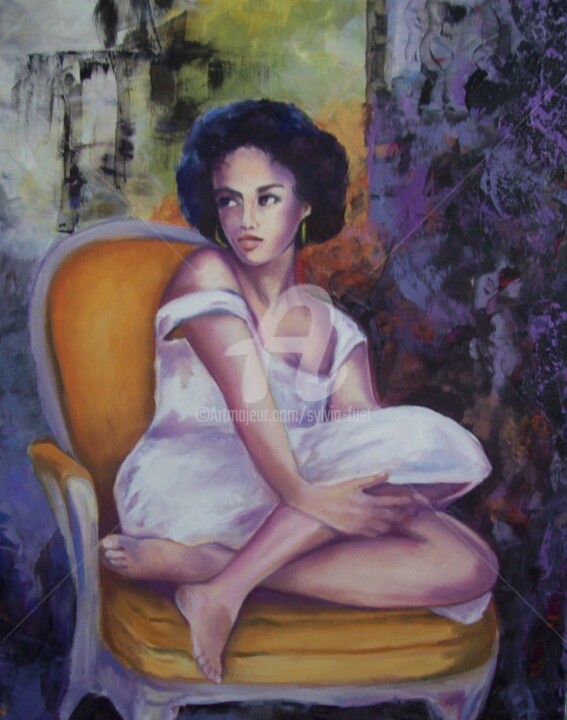 Painting titled "LE FAUTEUIL" by Sylvia Fuet, Original Artwork