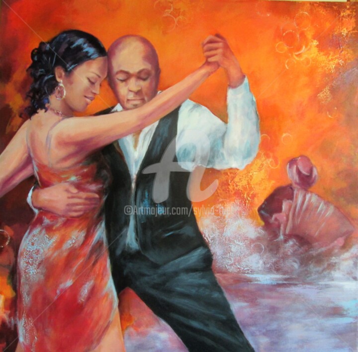 Peinture intitulée "TANGO II" par Sylvia Fuet, Œuvre d'art originale, Huile