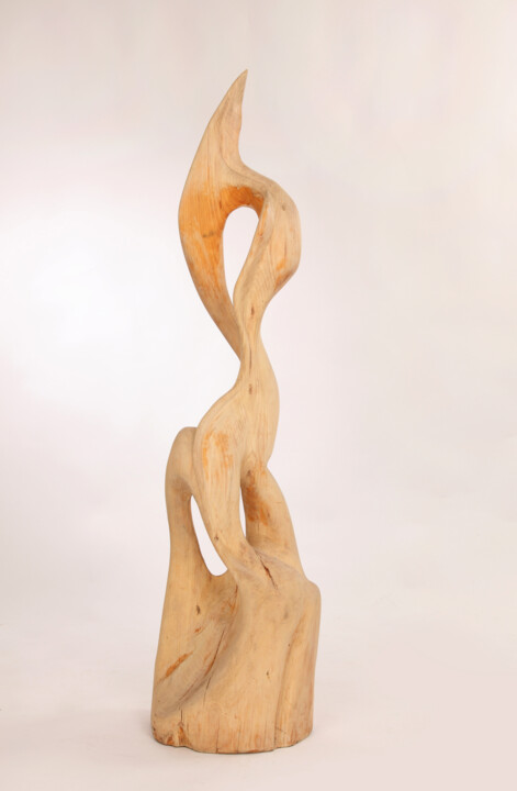Skulptur mit dem Titel "Stauraxonia" von Sylvia Gnatz, Original-Kunstwerk, Holz