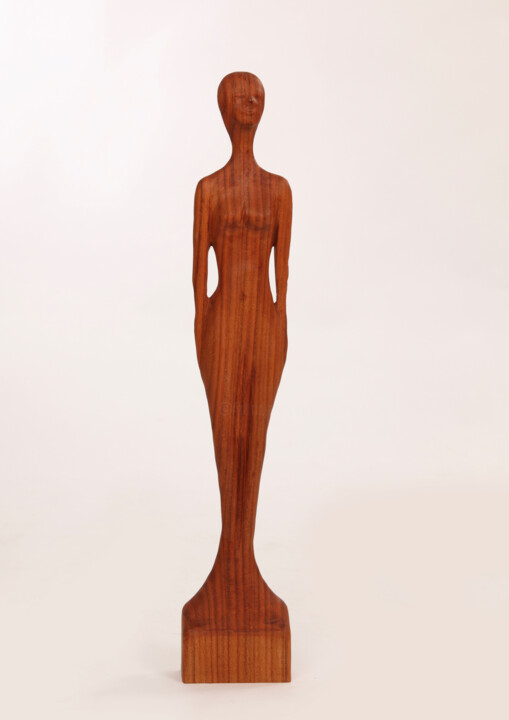 Sculpture titled "Kirschenfrau" by Sylvia Gnatz, Original Artwork, Wood