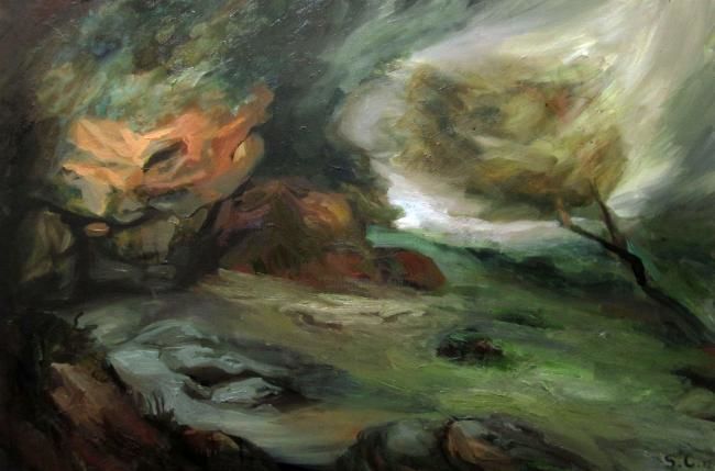 Painting titled "The Valley" by Sylvia Chan, Original Artwork