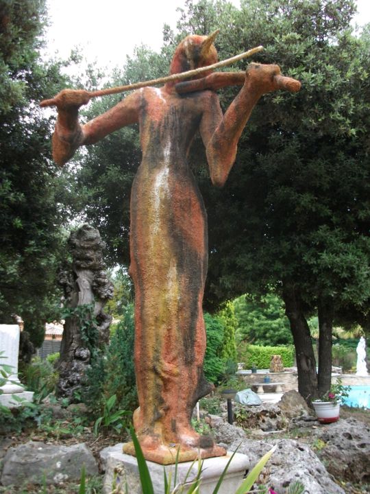 Скульптура под названием "Le violoniste" - Sylvia Mota, Подлинное произведение искусства, Смола