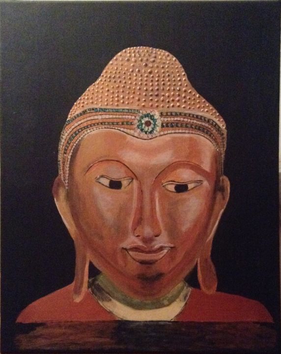 Peinture intitulée "Un bouddha" par Sylvi-Art, Œuvre d'art originale, Acrylique