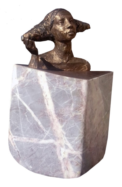 Skulptur mit dem Titel "So tells water I" von Sylviane Selma, Original-Kunstwerk, Stein