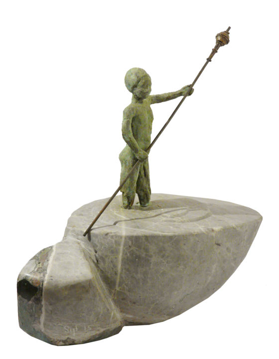 Escultura titulada "Les porteurs de rêv…" por Sylviane Selma, Obra de arte original, Bronce