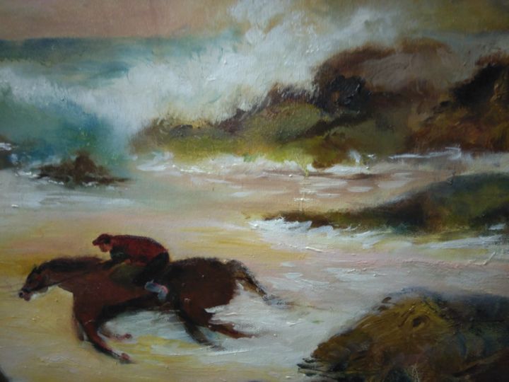 Painting titled "la galopade" by Sylviane Joséphine Tirez, Original Artwork, Oil