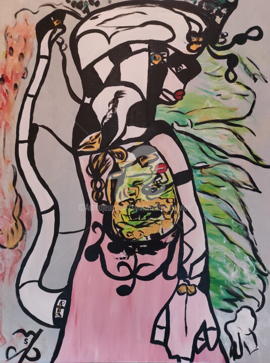 Картина под названием "Cendrillon" - Sylviane Dréau (Sylviou), Подлинное произведение искусства, Акрил