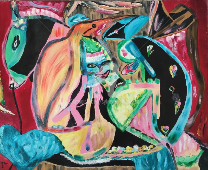 Peinture intitulée "Un Jour de Carnaval" par Sylviane Dréau (Sylviou), Œuvre d'art originale, Huile