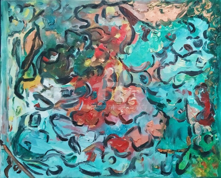 Painting titled "Voyage en eaux trou…" by Sylviane Dréau (Sylviou), Original Artwork, Oil