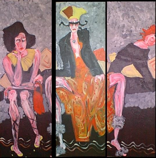 Painting titled "Les copines" by Sylviane Le Boulch, Original Artwork