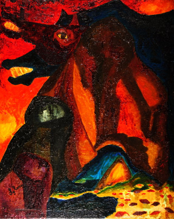 Painting titled "Sem Título" by Sylvia Serra Barreto, Original Artwork, Oil