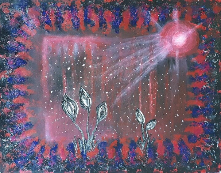 Peinture intitulée "Red winter (série "…" par Sylvid, Œuvre d'art originale, Acrylique