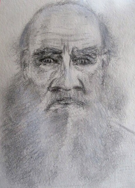 Disegno intitolato "Tolstoï" da Sylvid, Opera d'arte originale, Matita