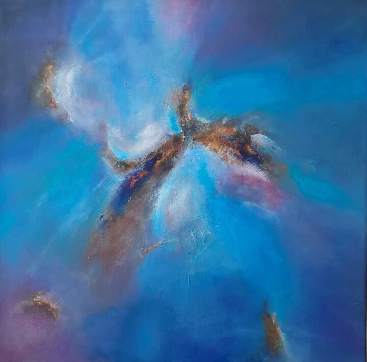 Peinture intitulée "un matin bleu" par Sylvid, Œuvre d'art originale, Acrylique