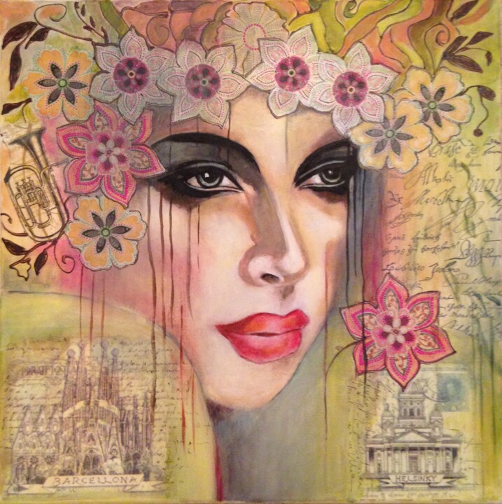 Peinture intitulée "fleurs-2.jpg" par Sylvie Abadie-Bastide, Œuvre d'art originale