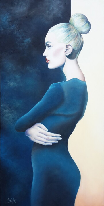 Peinture intitulée "Elégance" par Sylvie Auvray Comin, Œuvre d'art originale, Huile