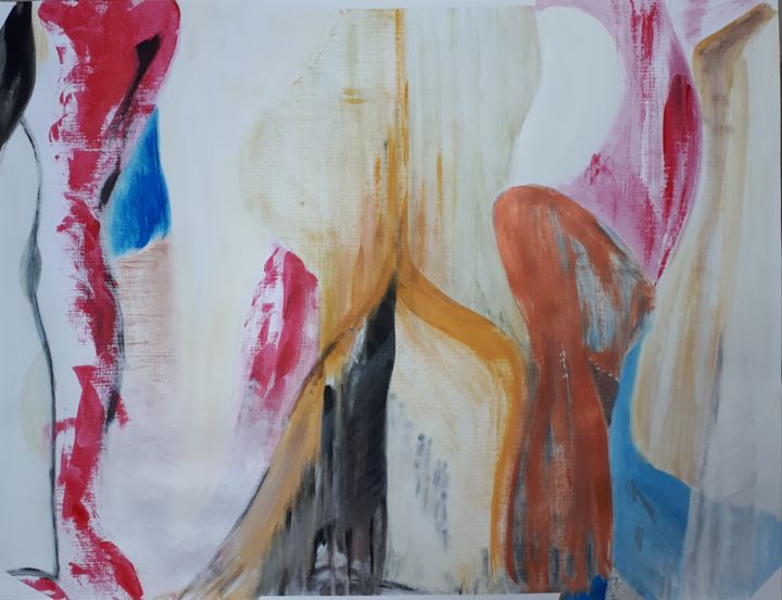 Malerei mit dem Titel "Regard" von Sylvie Berger, Original-Kunstwerk, Acryl