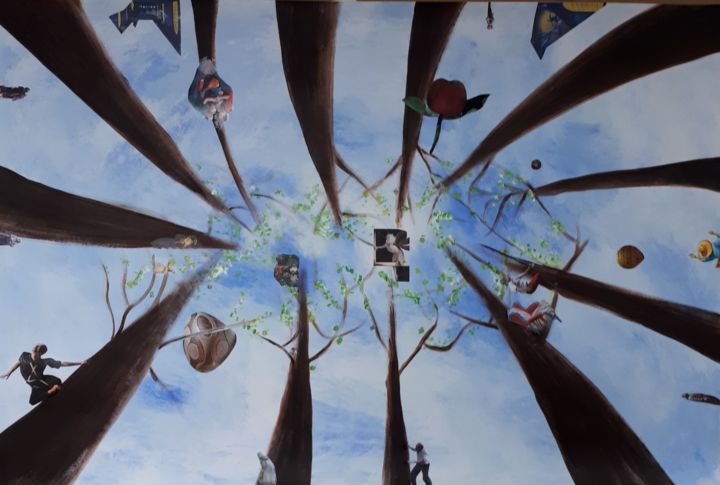 Peinture intitulée "Ascension" par Sylvie Berger, Œuvre d'art originale, Acrylique