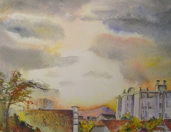 Peinture intitulée "lumière sur les toi…" par Sylvie Bonnaud, Œuvre d'art originale, Aquarelle