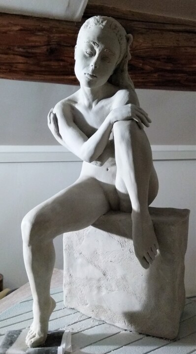 Sculpture intitulée "La Rêveuse 10" par Sylvie Bourély (SB), Œuvre d'art originale