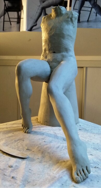 Sculpture titled "étape 9" by Sylvie Bourély (SB), Original Artwork, Clay