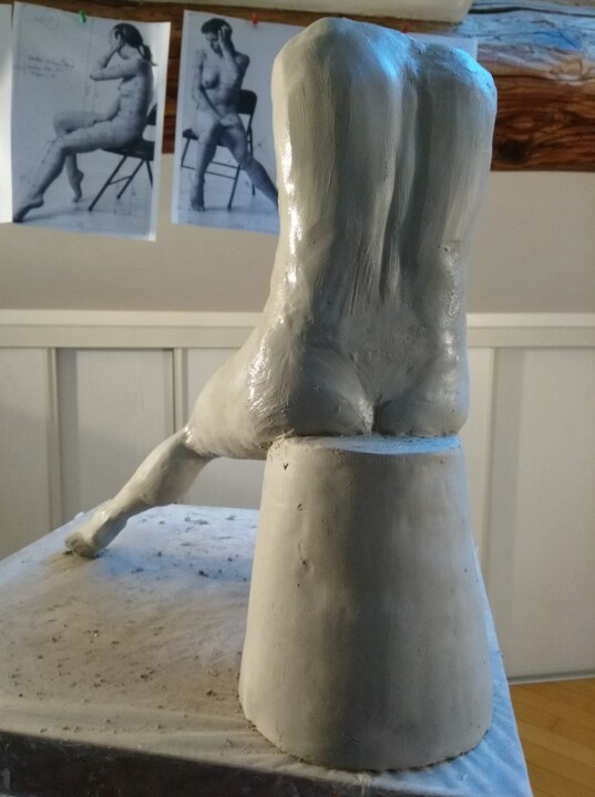 Sculpture titled "étape 8" by Sylvie Bourély (SB), Original Artwork, Clay