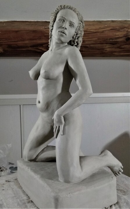 Sculpture intitulée "étape 21" par Sylvie Bourély (SB), Œuvre d'art originale, Argile