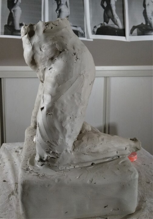Sculpture intitulée "étape 3" par Sylvie Bourély (SB), Œuvre d'art originale, Argile