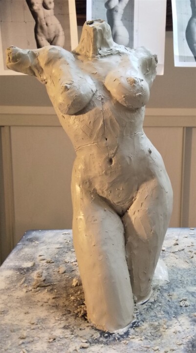 Sculpture intitulée "étape4" par Sylvie Bourély (SB), Œuvre d'art originale, Argile