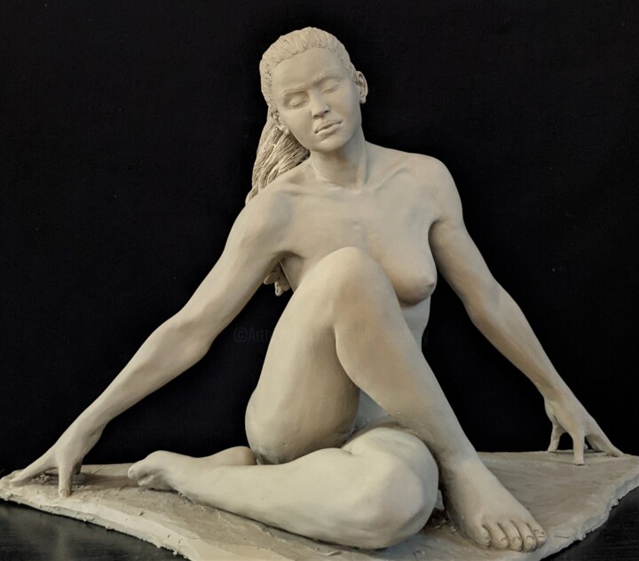 Sculptuur getiteld "BECCA 2" door Sylvie Bourély (SB), Origineel Kunstwerk, Klei