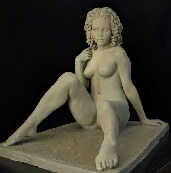 Sculpture titled "IRINA" by Sylvie Bourély (SB), Original Artwork, Clay