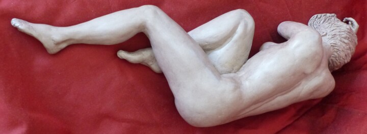 Sculpture intitulée "La belle endormie2" par Sylvie Bourély (SB), Œuvre d'art originale, Terre cuite