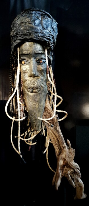 Sculpture titled ""Soul fire"" by Sylvie Bublex, Original Artwork, Wood