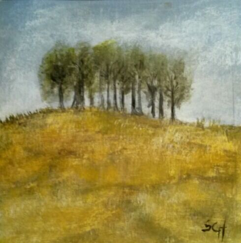 Painting titled "arbres" by Sylvie Chacon, Original Artwork