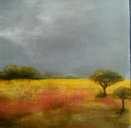 Peinture intitulée "ciel d'automne" par Sylvie Chacon, Œuvre d'art originale