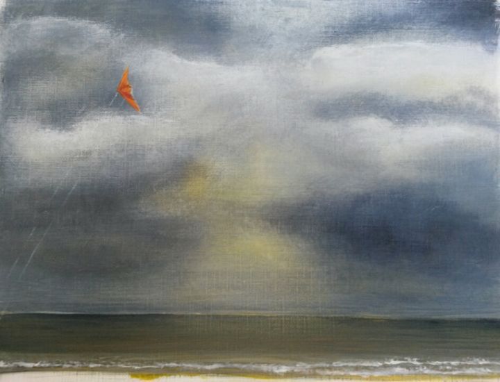 Pittura intitolato "Le cerf volant" da Sylvie Chacon, Opera d'arte originale, Acrilico