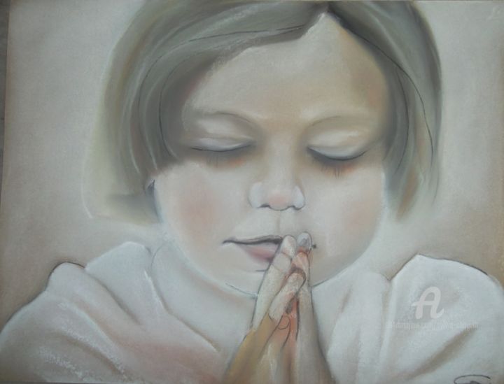 Dessin intitulée "La prière" par Sylvie Chauvin, Œuvre d'art originale