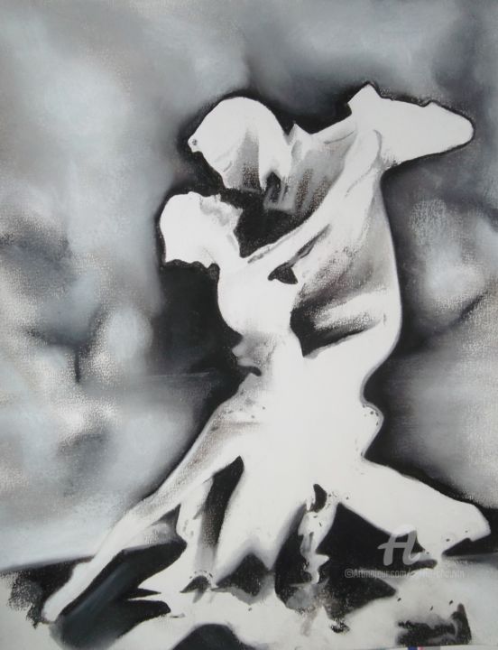 Drawing titled "TANGO" by Sylvie Chauvin, Original Artwork, Pastel